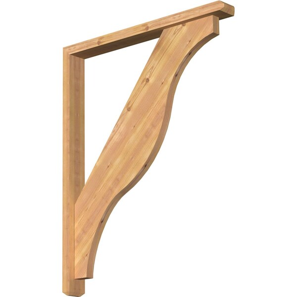 Ekena Millwork Funston Craftsman Smooth Bracket w/ Offset Brace, Western Red Cedar, 3 1/2"W x 32"D x 40"H BKT0402X32X40FST04SWR - main
